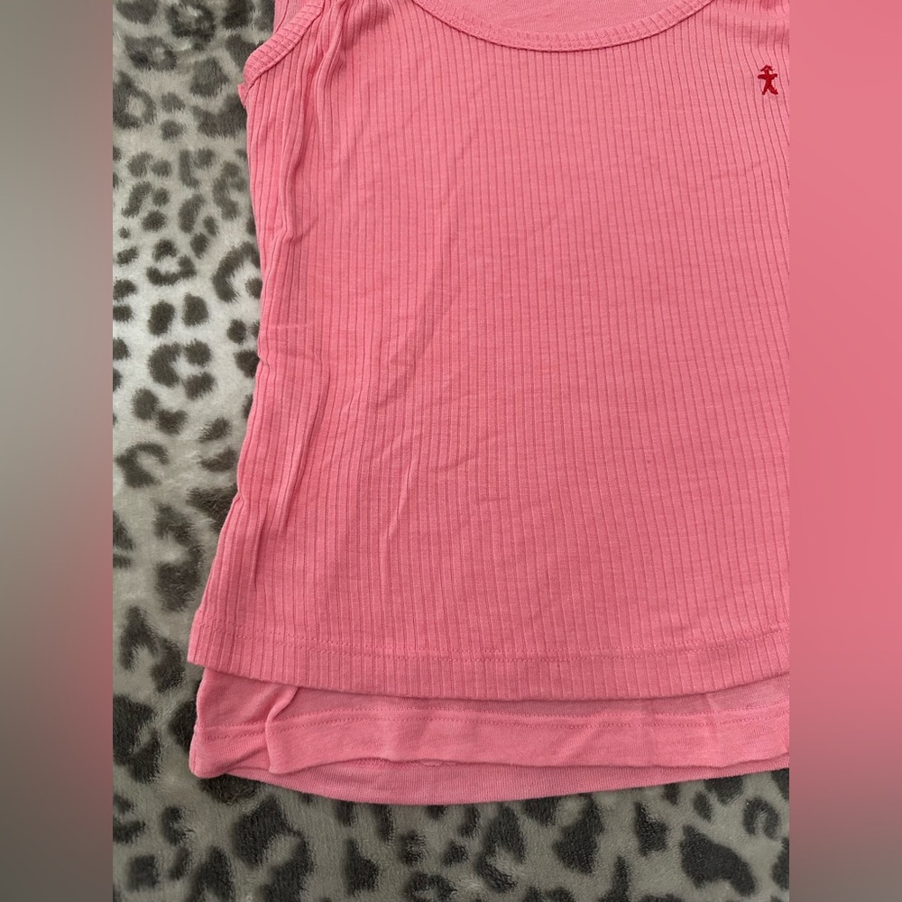 Da-Nang Layered Twist Strap Ribbed Tank Top in Punch Pink Size Small - Picture 6 of 17
